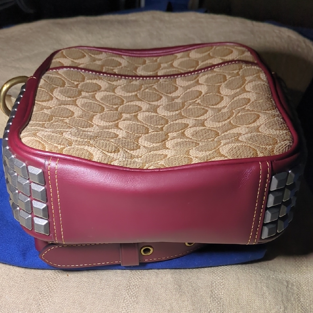 Coach Max 1941 Edition crossbody  Signature Jacquard With Pyramid Rivets $275 - Picture 6 of 13